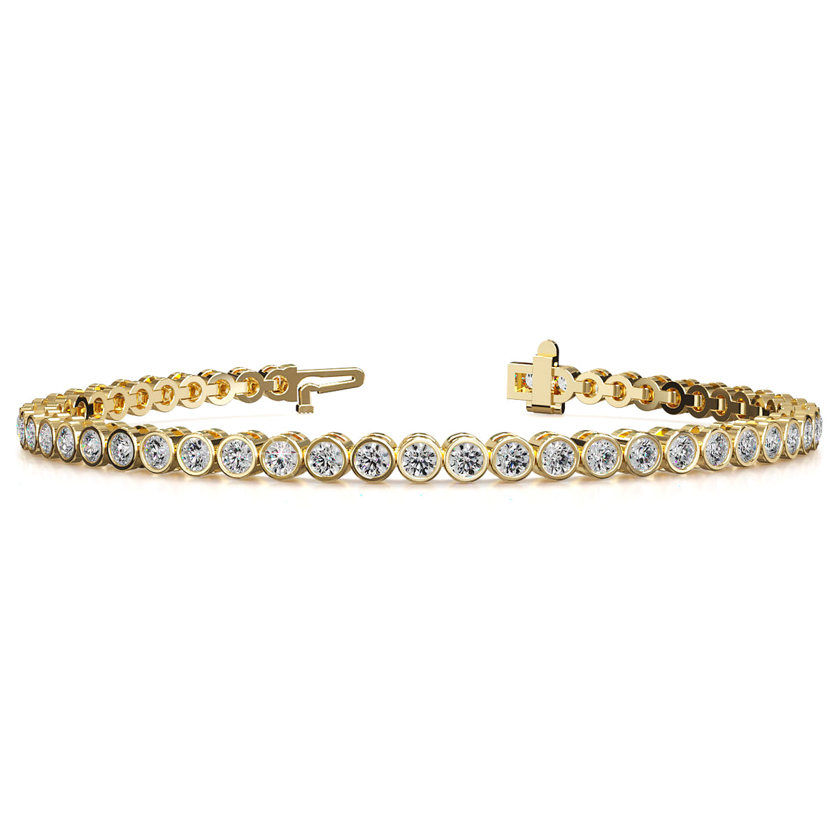 14K Yellow Gold Diamond Tennis Bracelet, 5ct