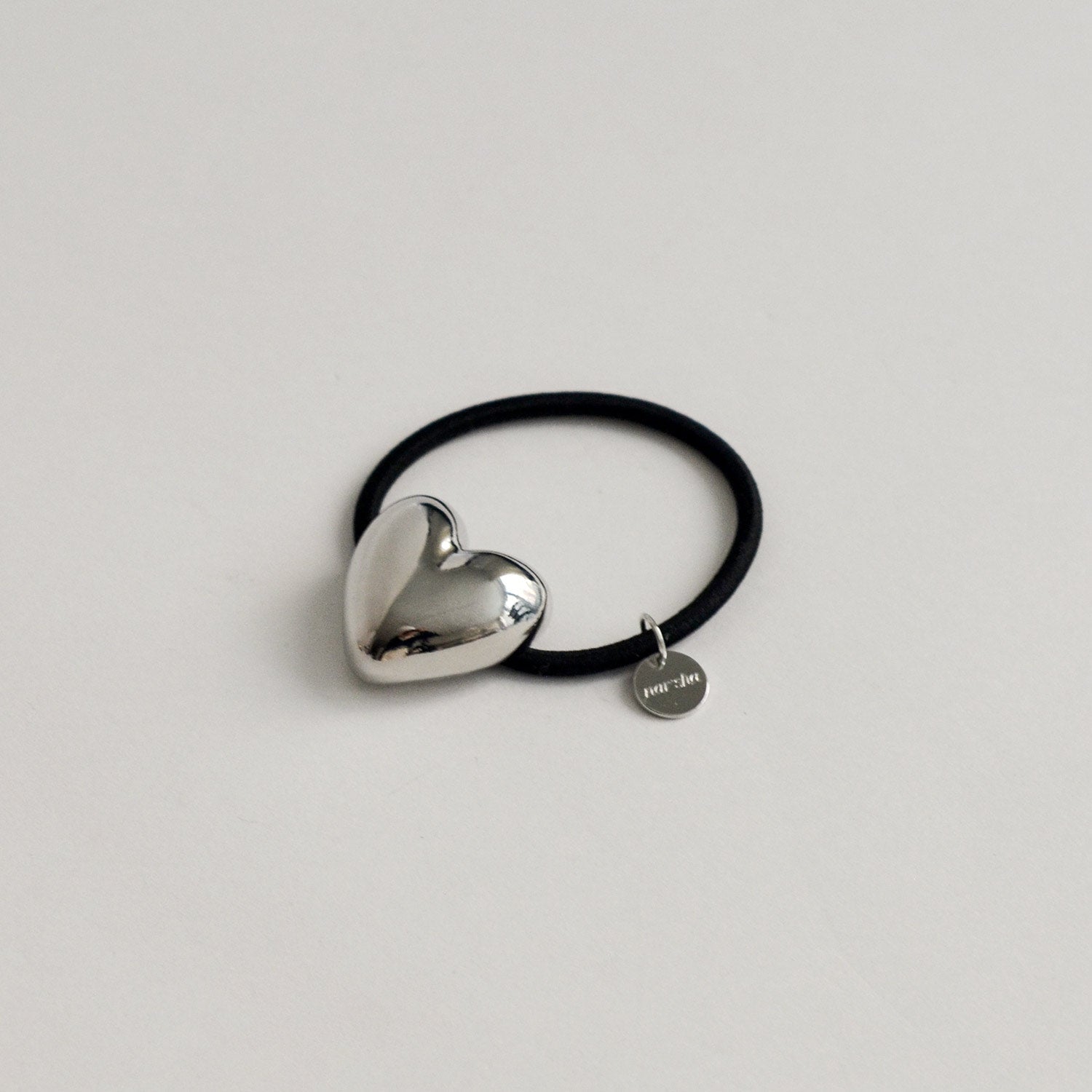 Heart-Shaped Metal Hair Tie | Silver