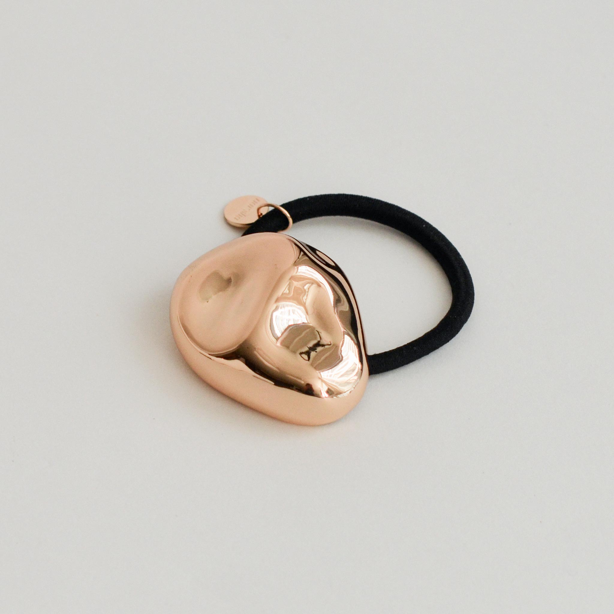 Large Pebble-Shaped Metal Hair Tie | Gold