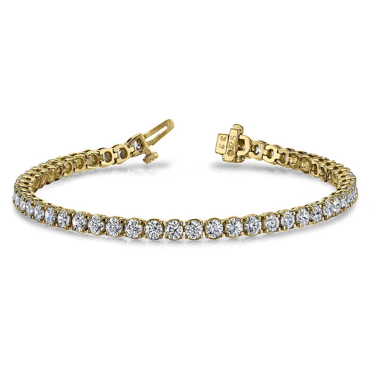 14K Yellow Gold Diamond Tennis Bracelet, 4.66ct