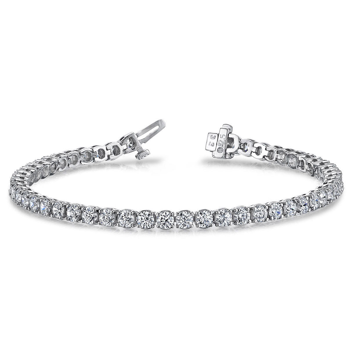 14K White Gold Diamond Tennis Bracelet, 2ct
