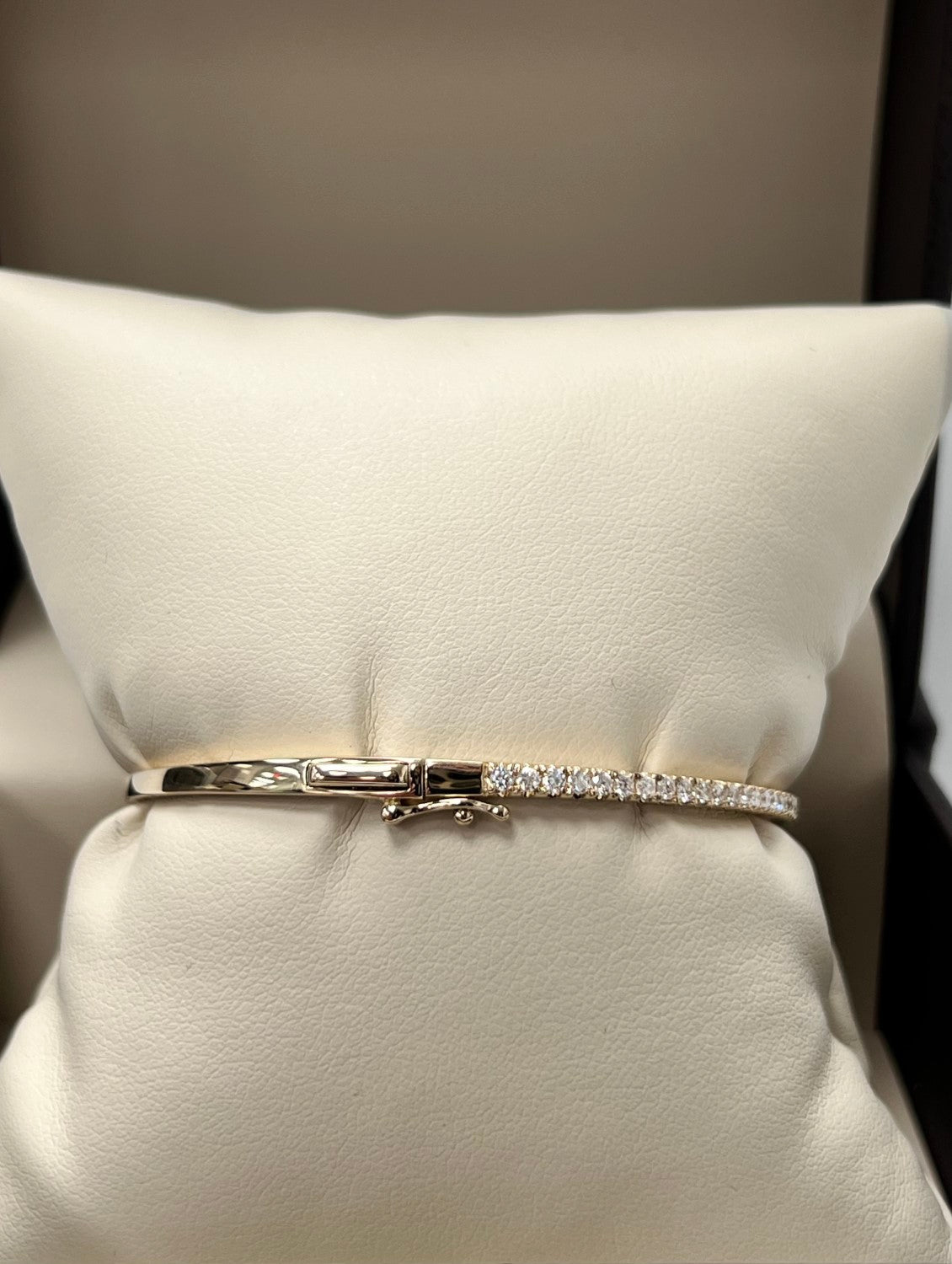 Classic 14K Yellow Gold Diamond Bangle