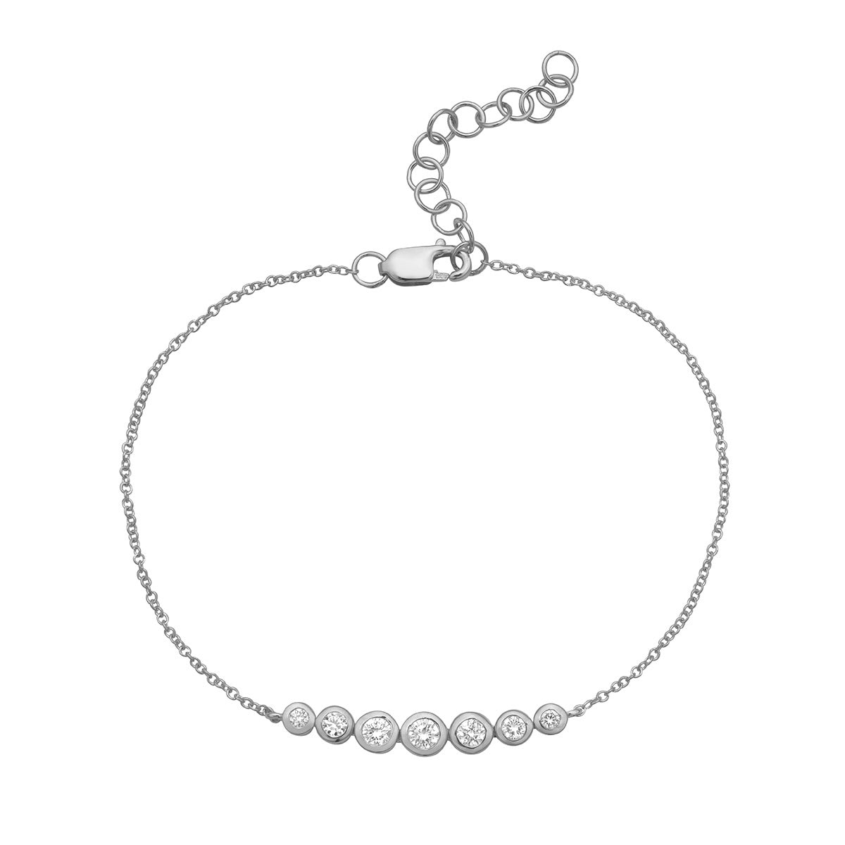 14K White Gold Diamond Bracelet, 0.34ct