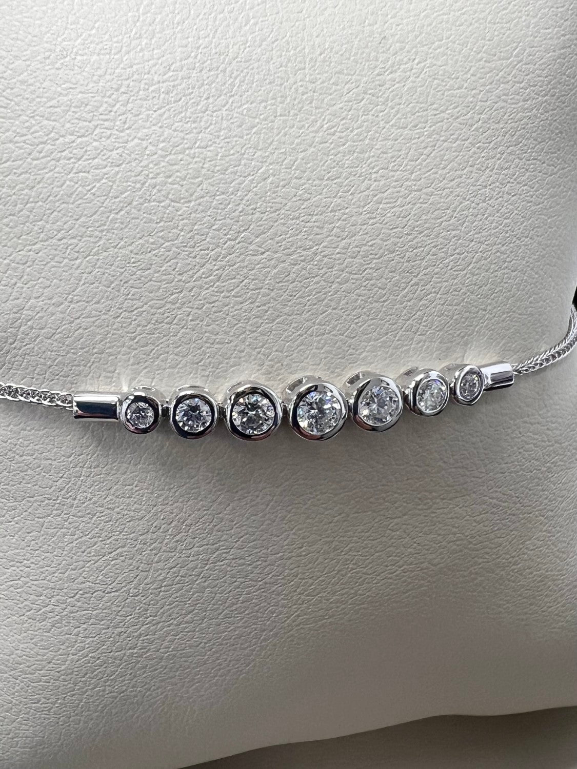 14K White Gold Drawstring Diamond Bracelet