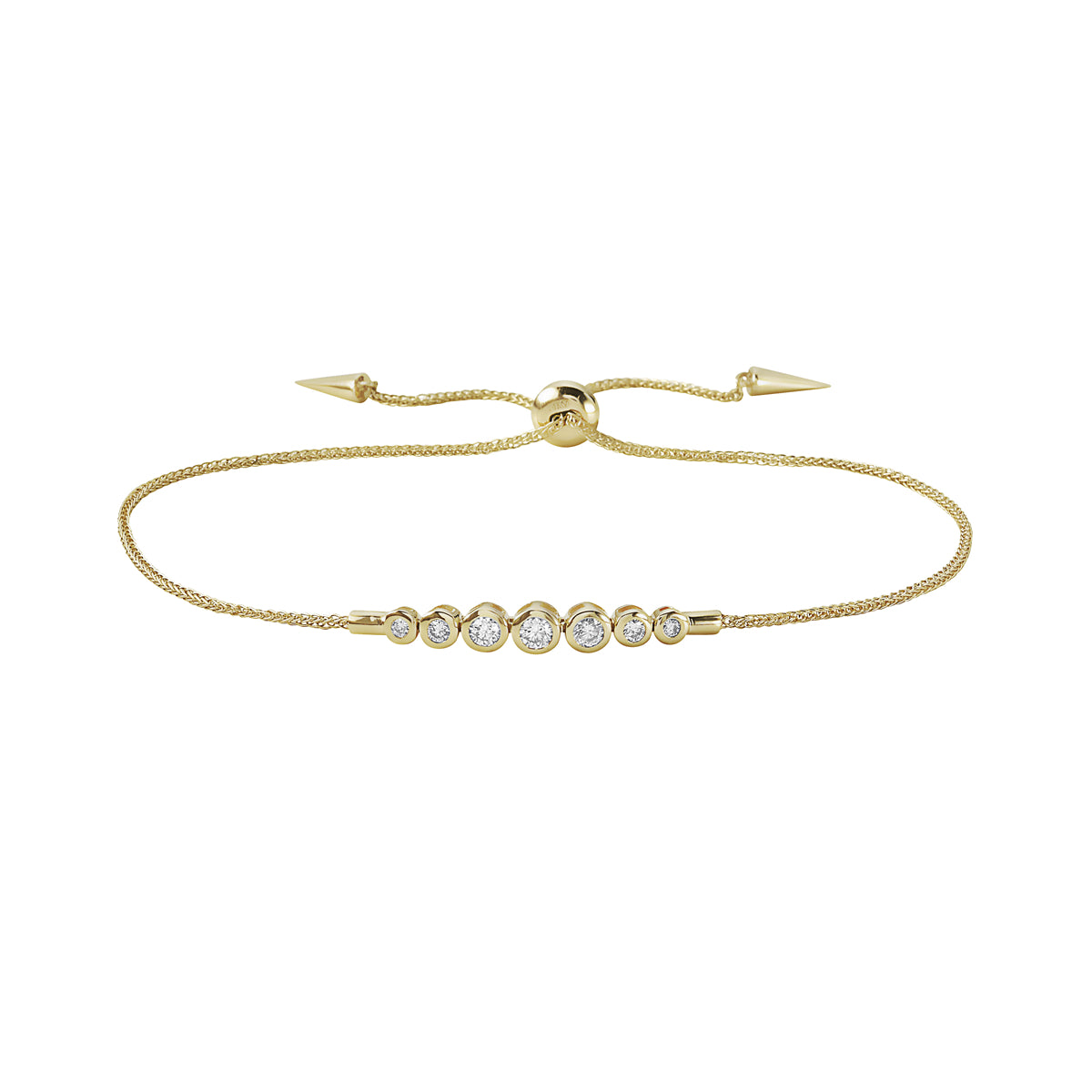 14K Yellow Gold Drawstring Diamond Bracelet