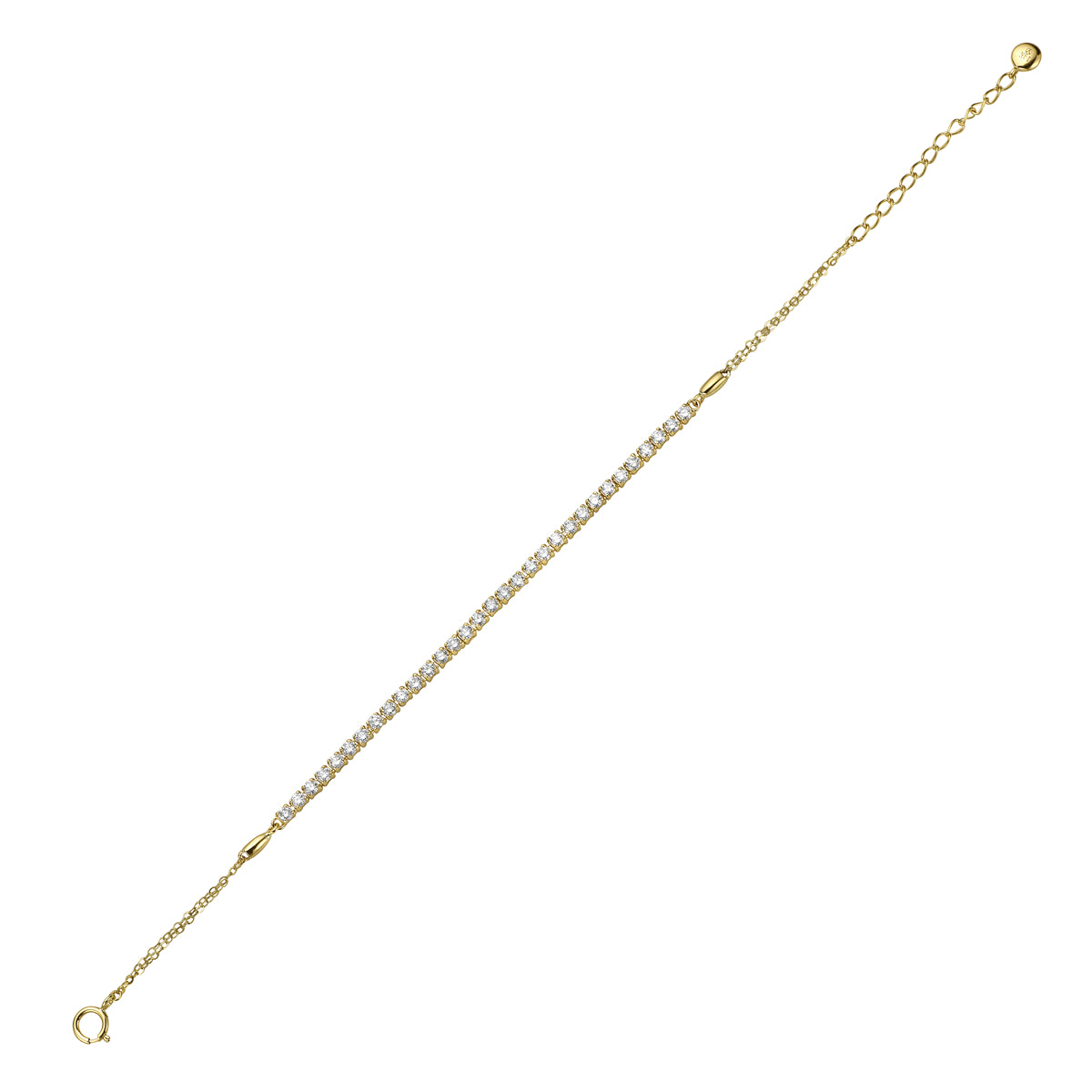 14K Yellow Gold Adjustable Diamond Tennis Bracelet