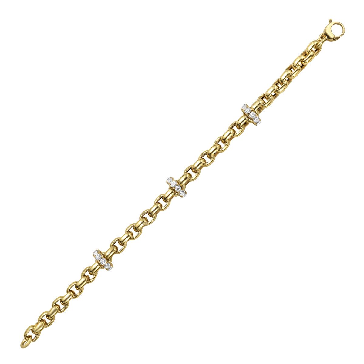 14K Yellow Gold Diamond Bracelet, 2.12ct