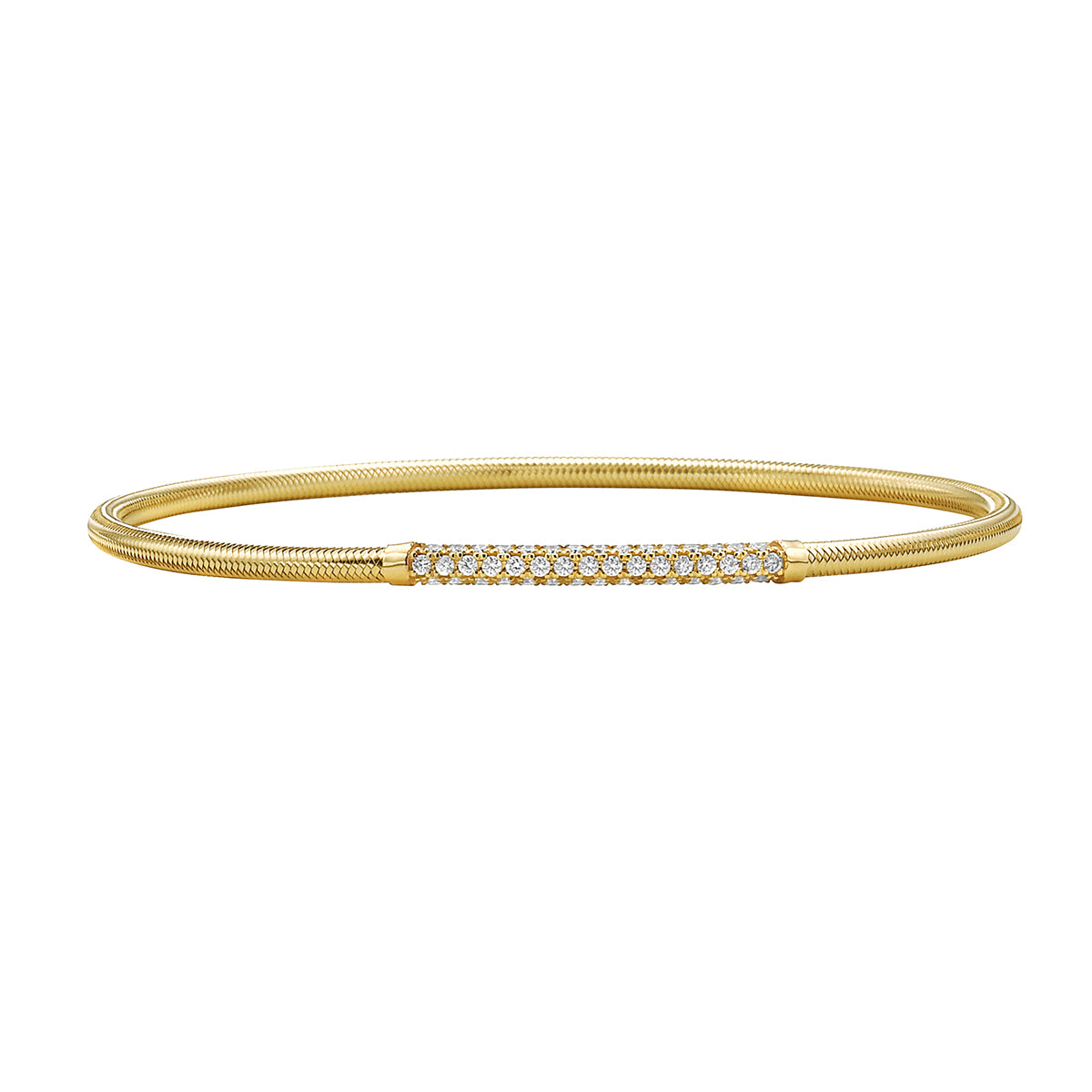 14K Yellow Gold Diamond Bangle, 0.38ct