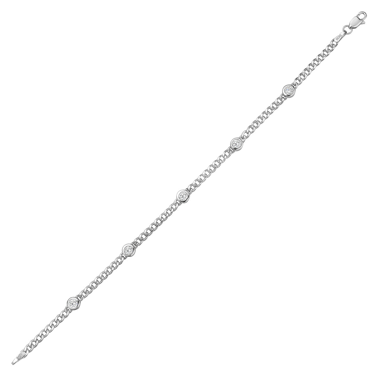 14K White Gold Diamond Bracelet, 0.73ct
