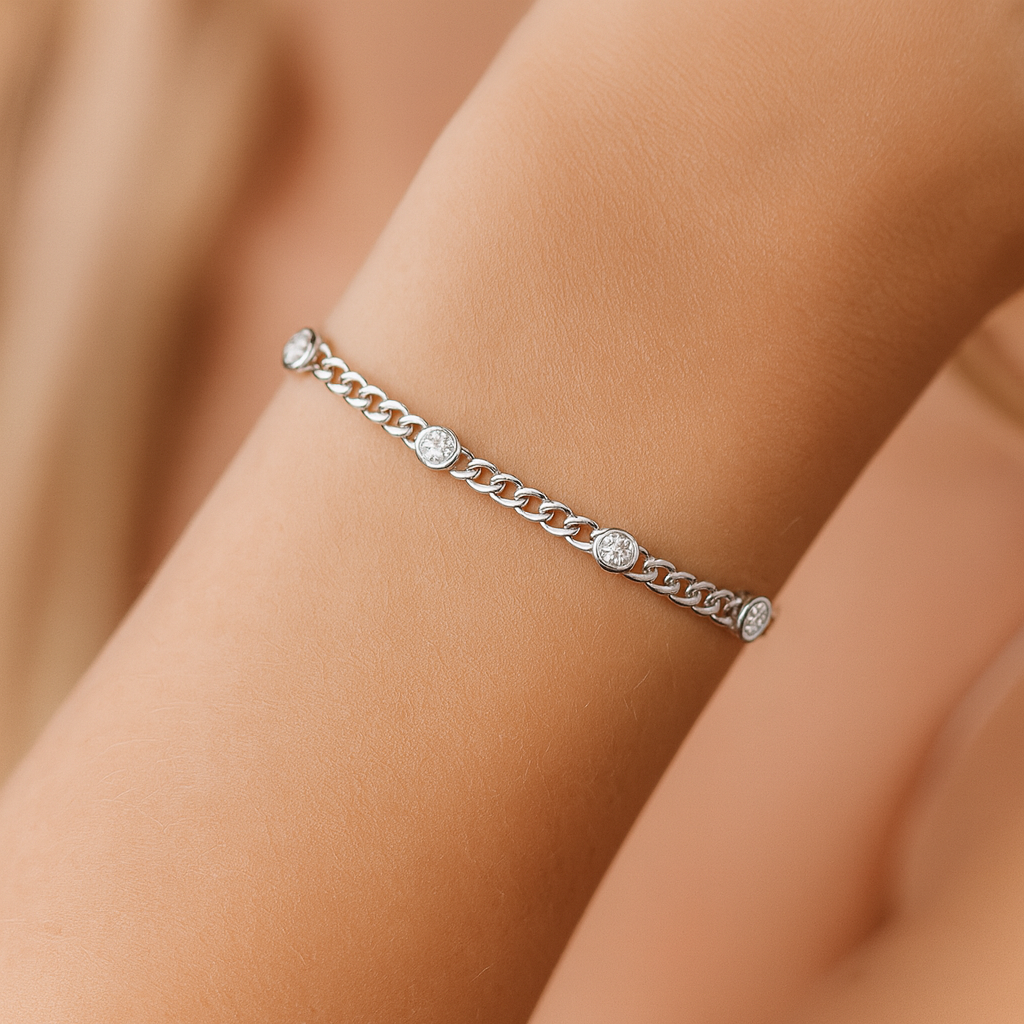 14K White Gold Diamond Bracelet, 0.73ct