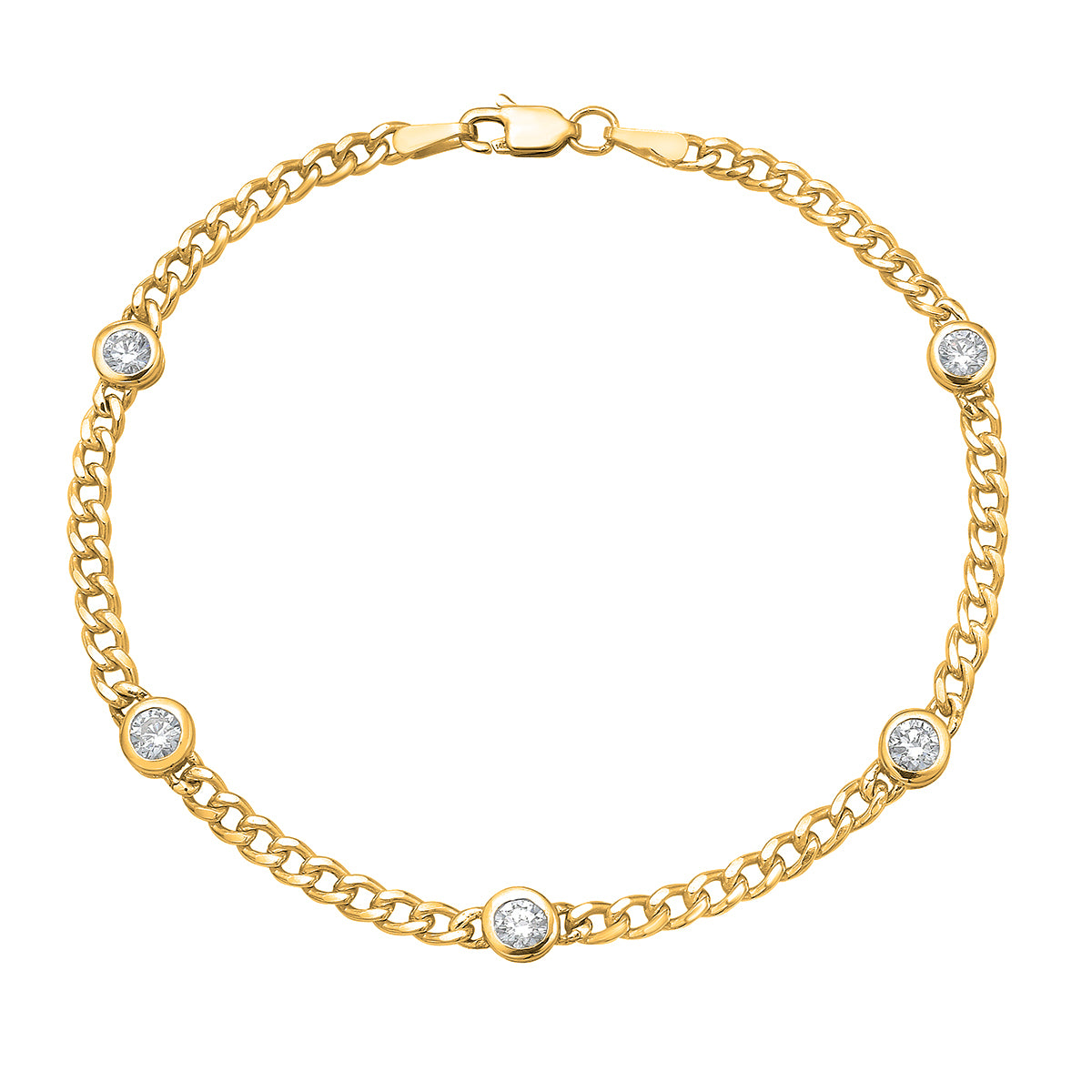 14K Yellow Gold Diamond Bracelet, 0.73ct