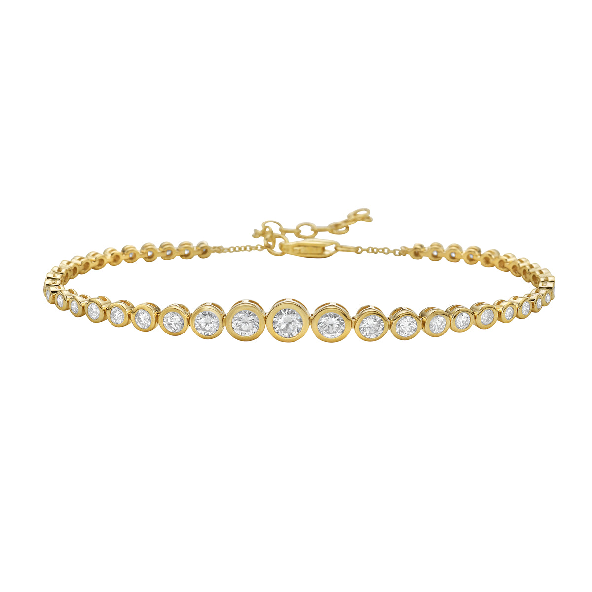 14K Yellow Gold Round Diamond Bracelet, 1.63ct