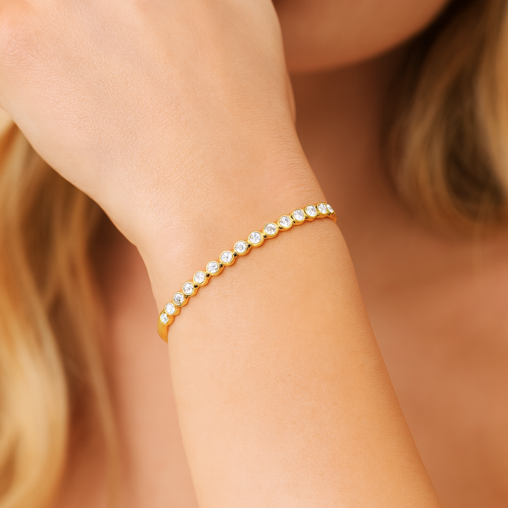 14K Yellow Gold Diamond Bracelet, 0.76ct