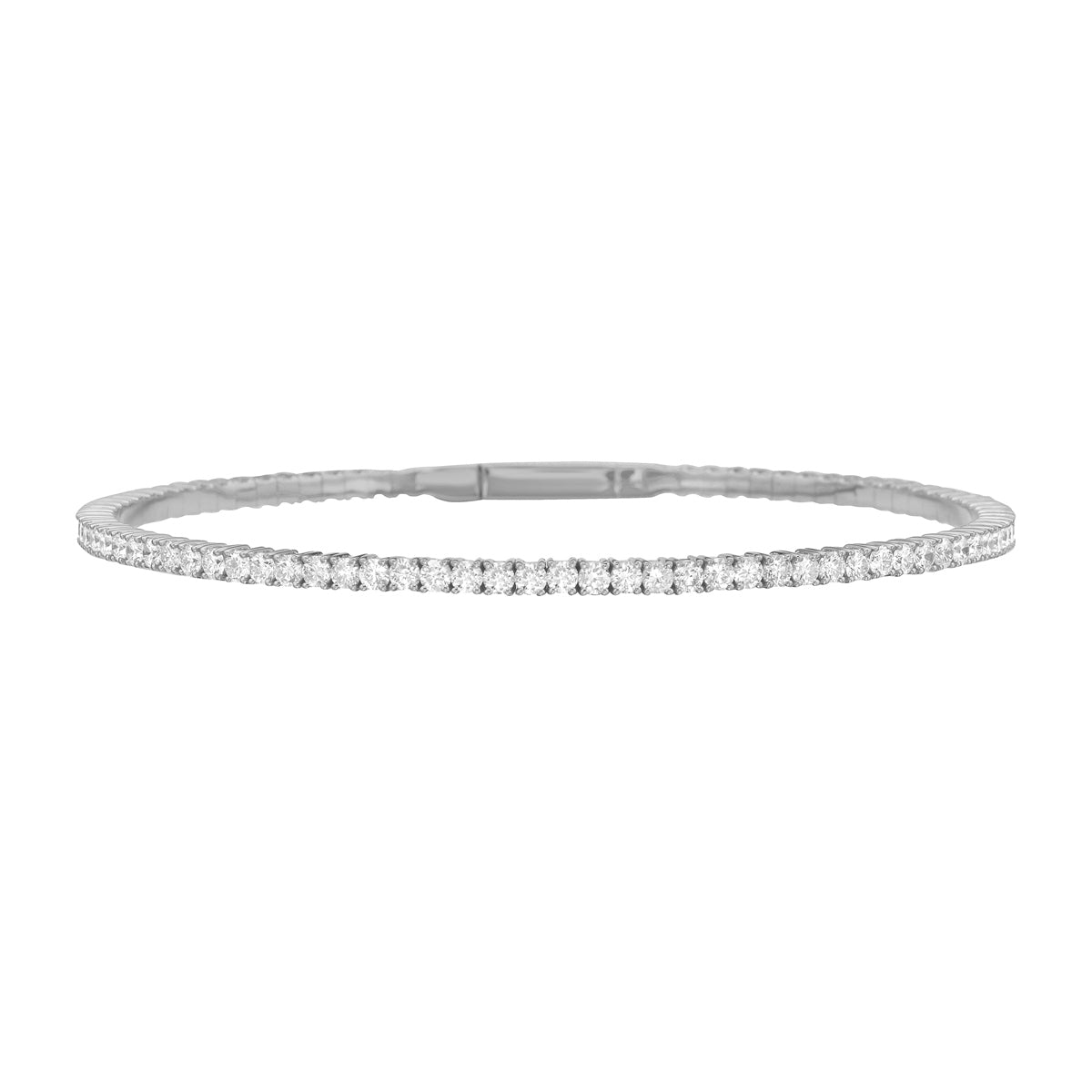 14K White Gold Diamond Flex Bracelet, 2.79ct