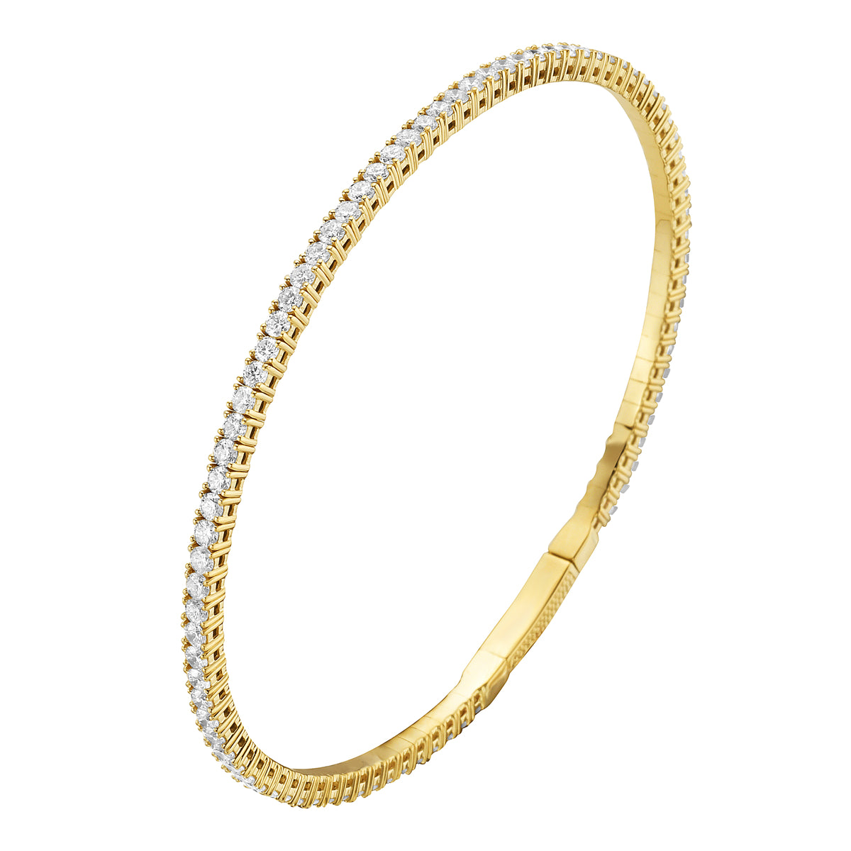 14K Yellow Gold Diamond Bangle, 2.79ct