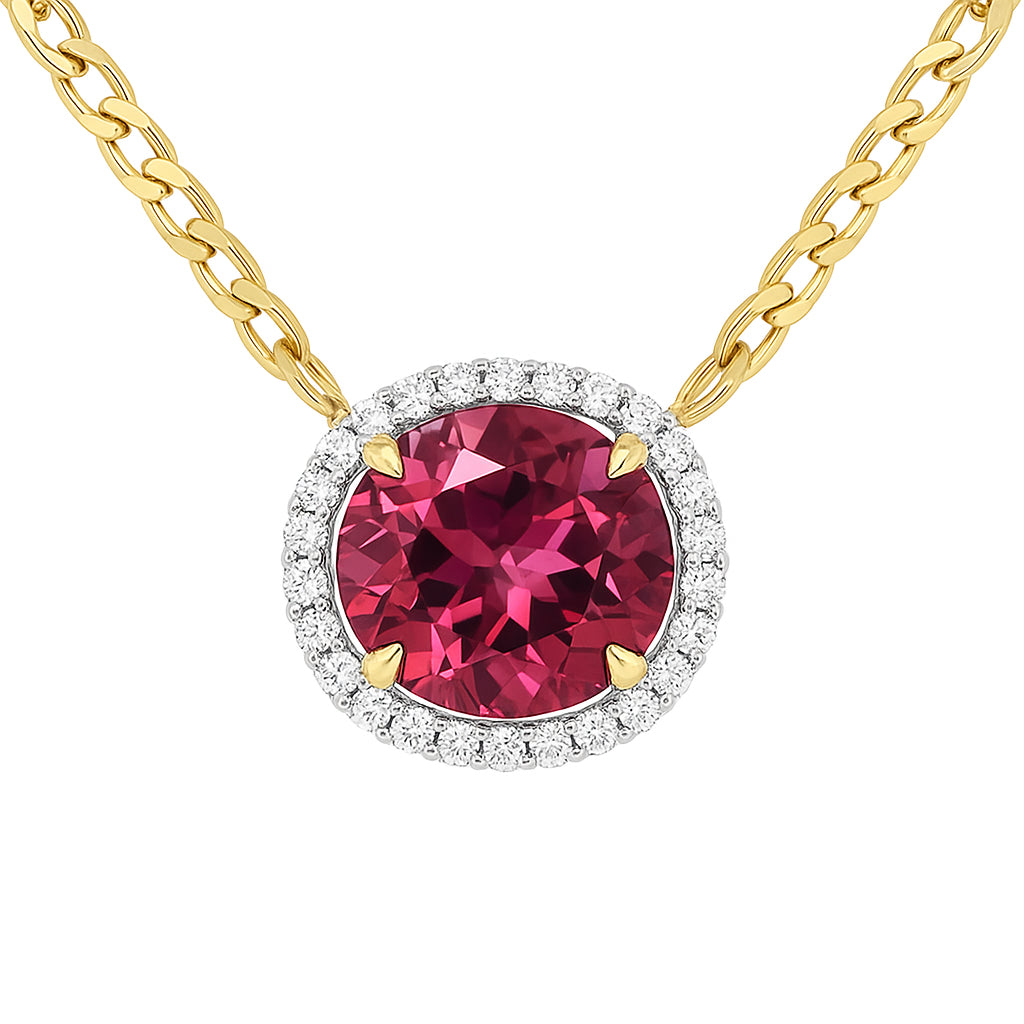 Handmade 14K White Gold Pink Tourmaline Pendant, 0.43ct