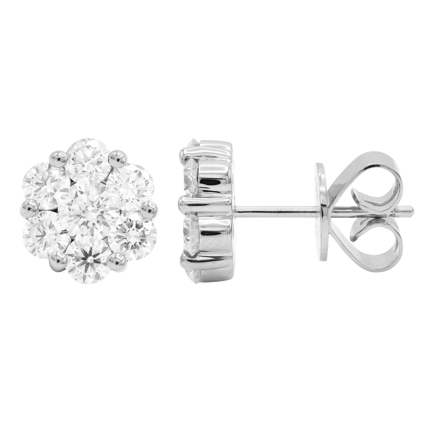 14K White Gold Naomi Stud Earrings - Extra Large, 1.49ct