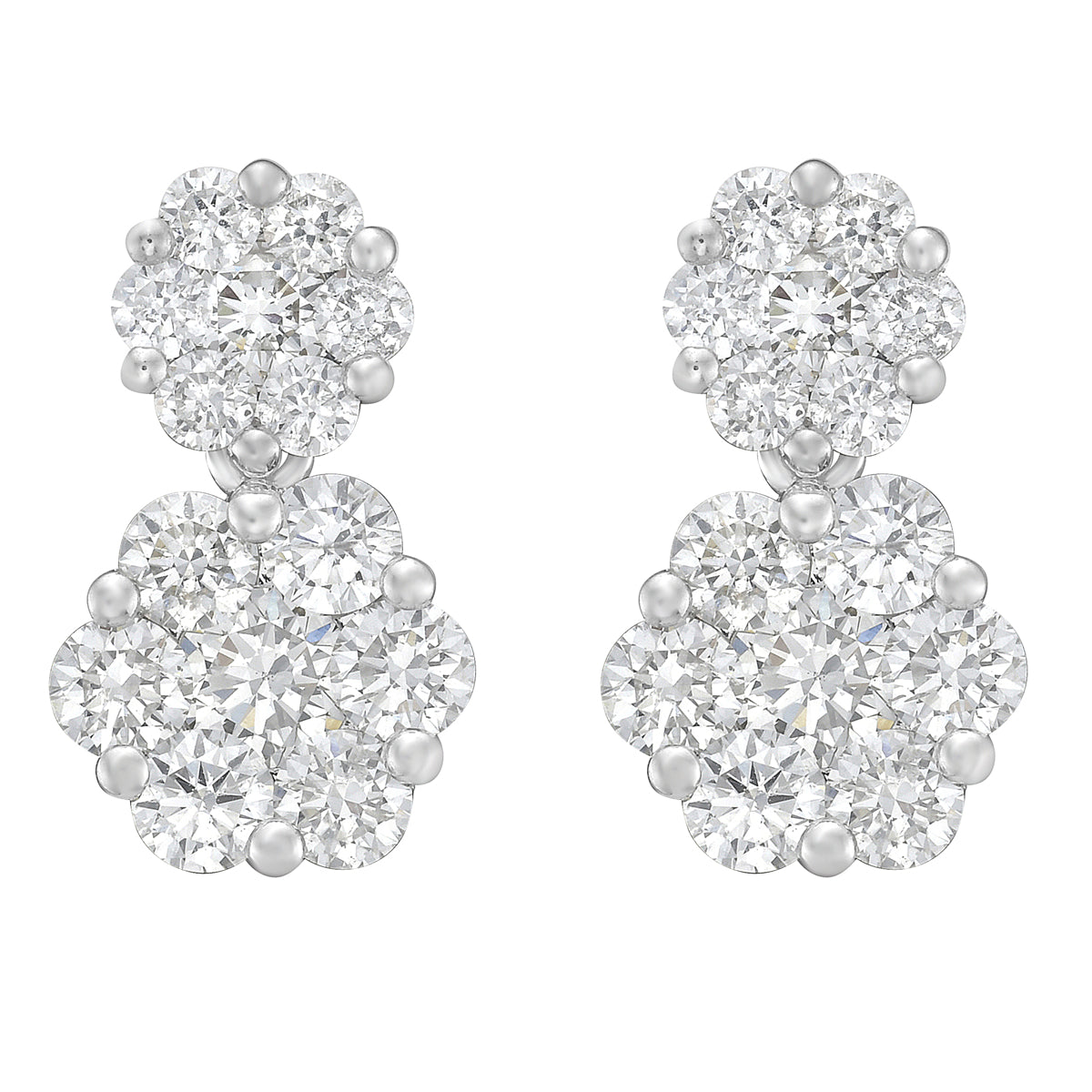 14K White Gold Diamond Earrings, 0.27ct