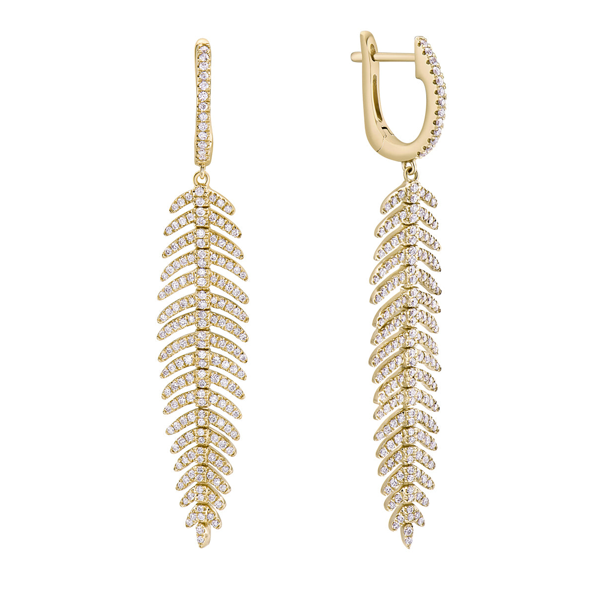 18KY Diamond Hanging Earrings