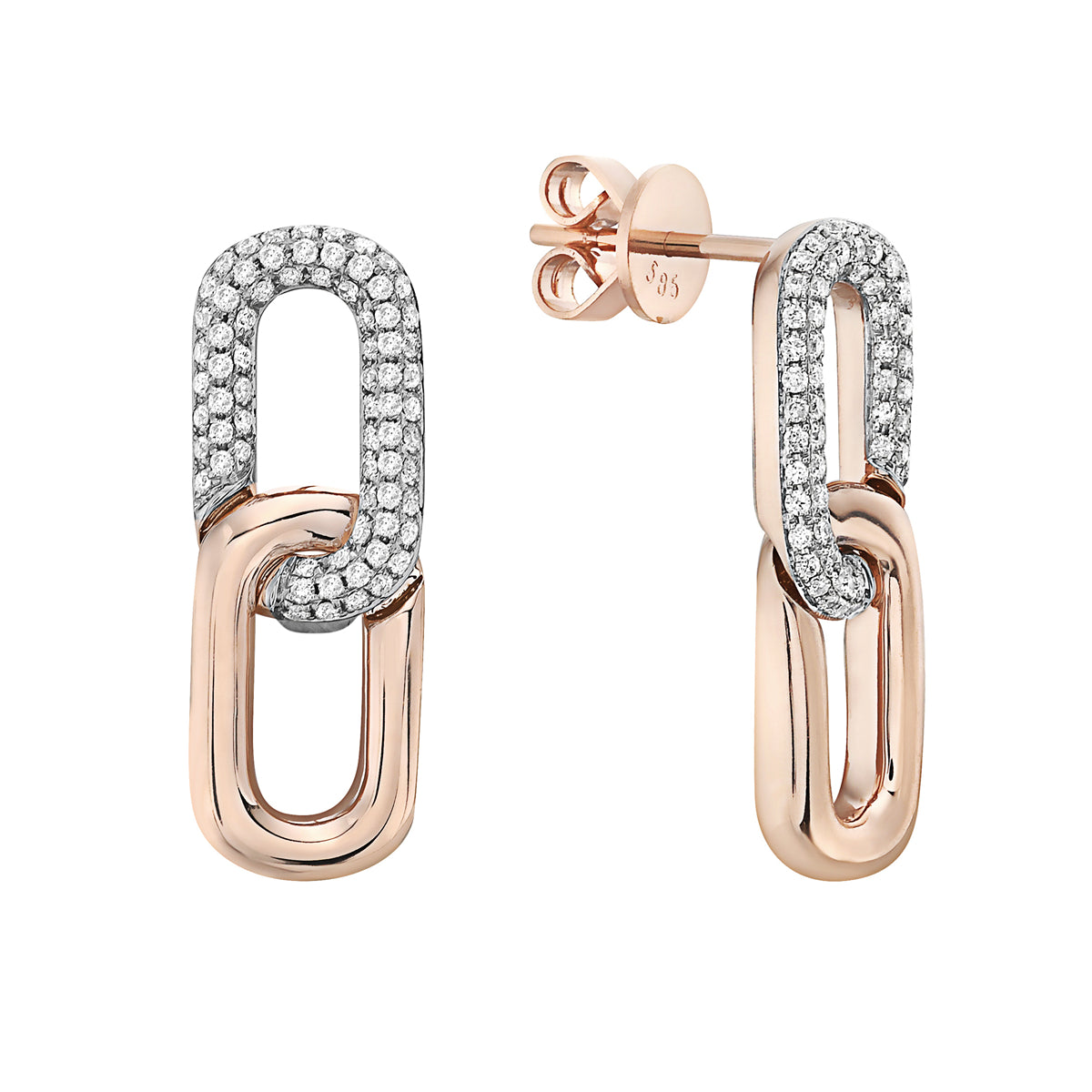 14K Rose Gold Hug Earring, 0.37ct
