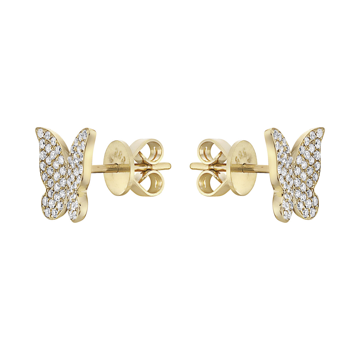 White Gold Butterfly Stud Earrings