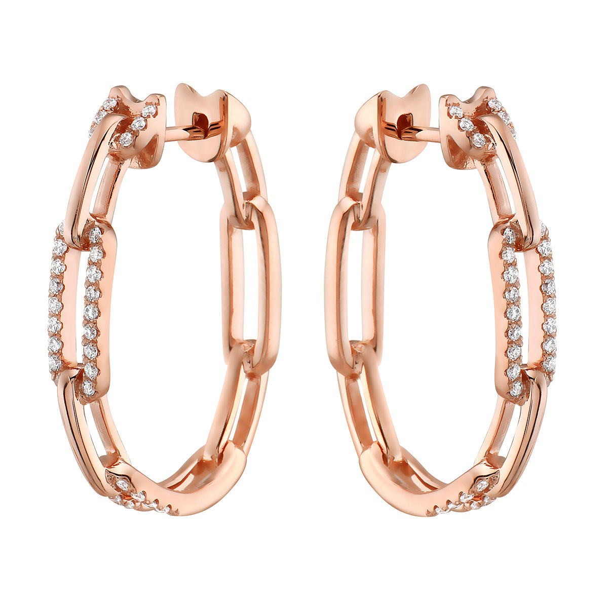 14K Rose Gold Diamond Earrings
