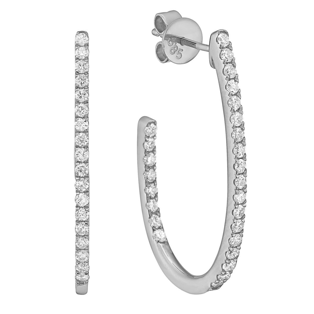 14K White Gold Jasmine Earring, 0.62ct