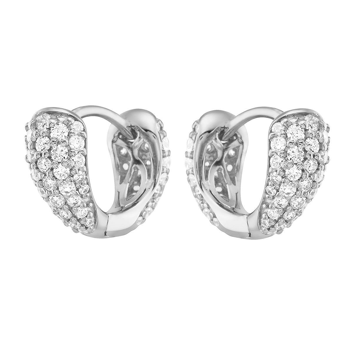 White Gold Diamond Pavé Hoop Earrings
