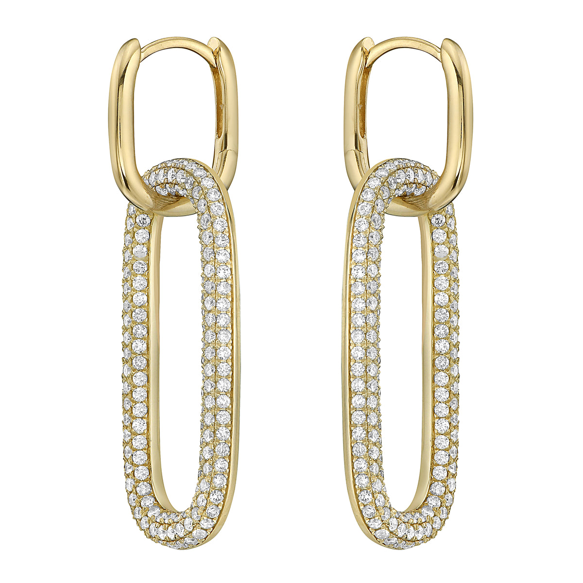 14K Yellow Gold Diamond Earrings