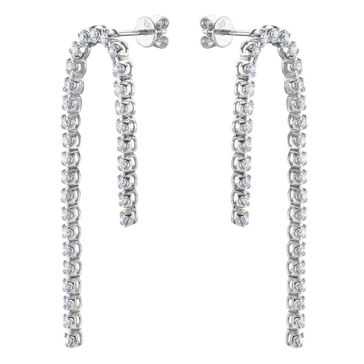 14K White Gold Diamond Earrings, 1.1ct
