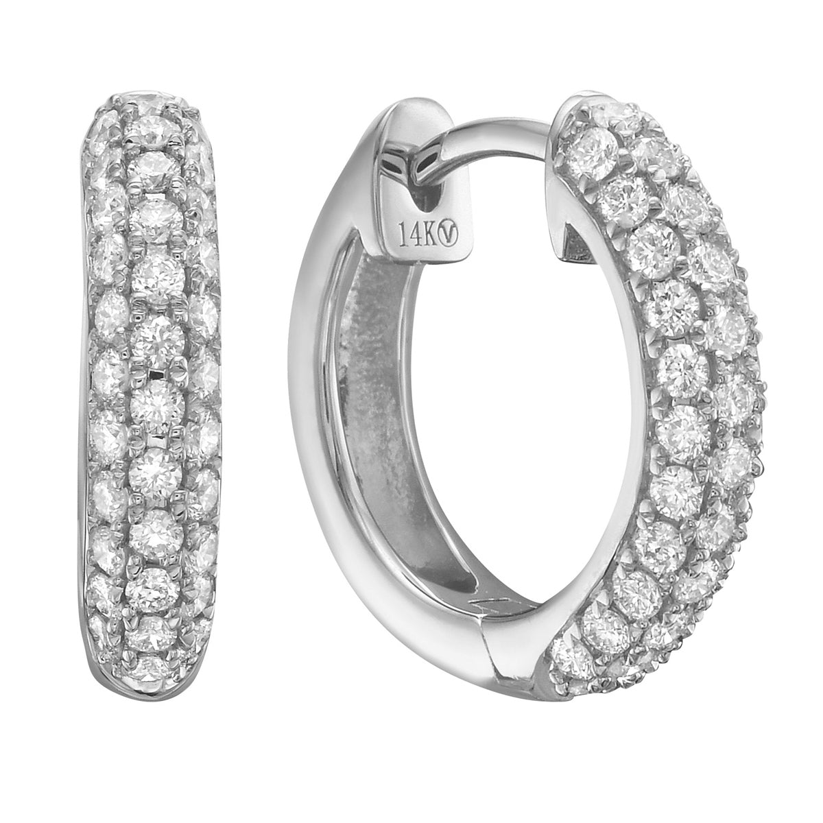 14K White Gold Diamond Earrings, 0.48ct