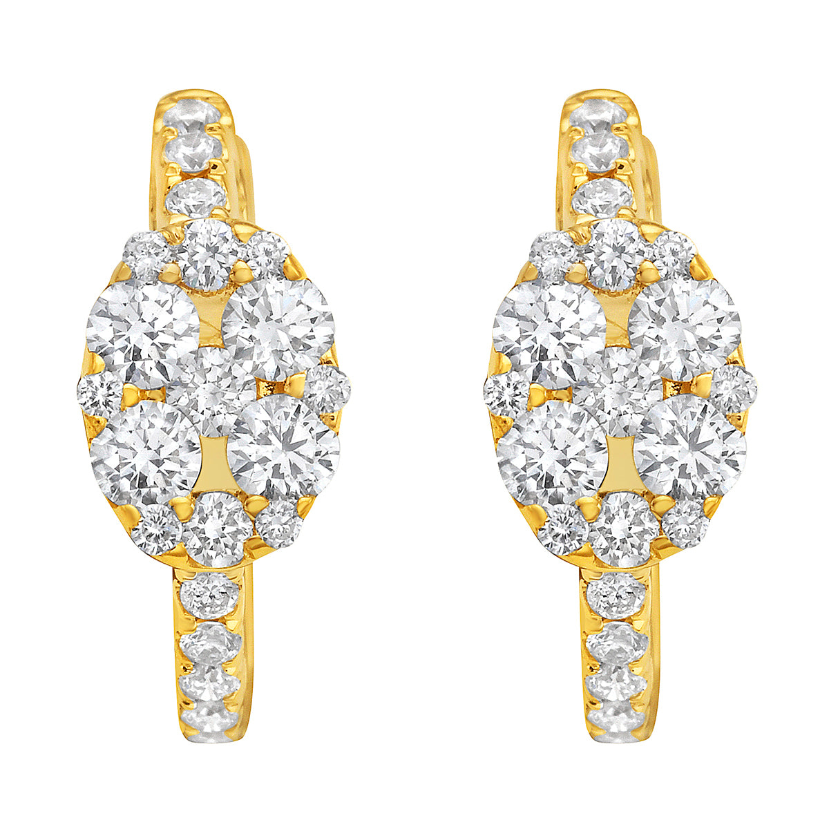 14K Yellow Gold Diamond Earrings, 0.62ct
