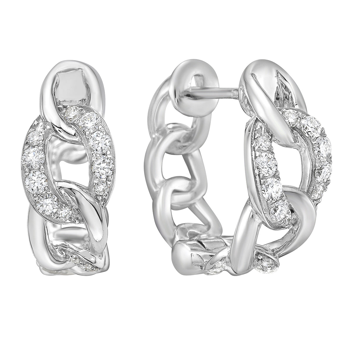 14K White Gold Diamond Earrings, 0.24ct