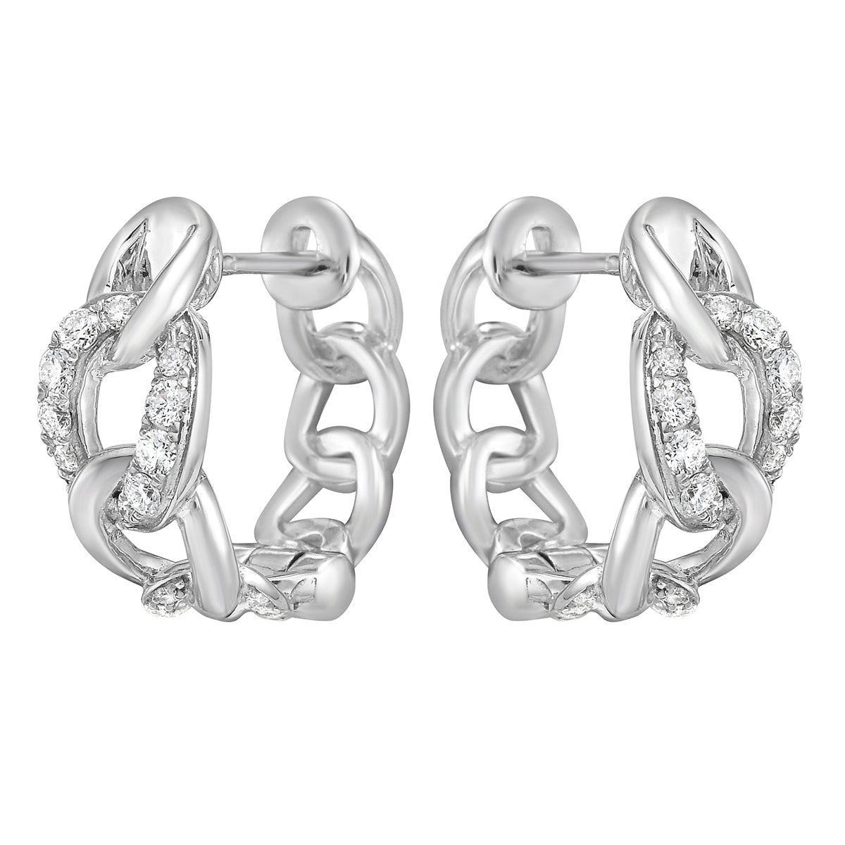 14K White Gold Diamond Earrings, 0.24ct