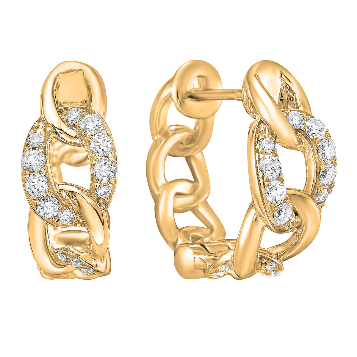 14K Yellow Gold Diamond Earrings, 0.24ct