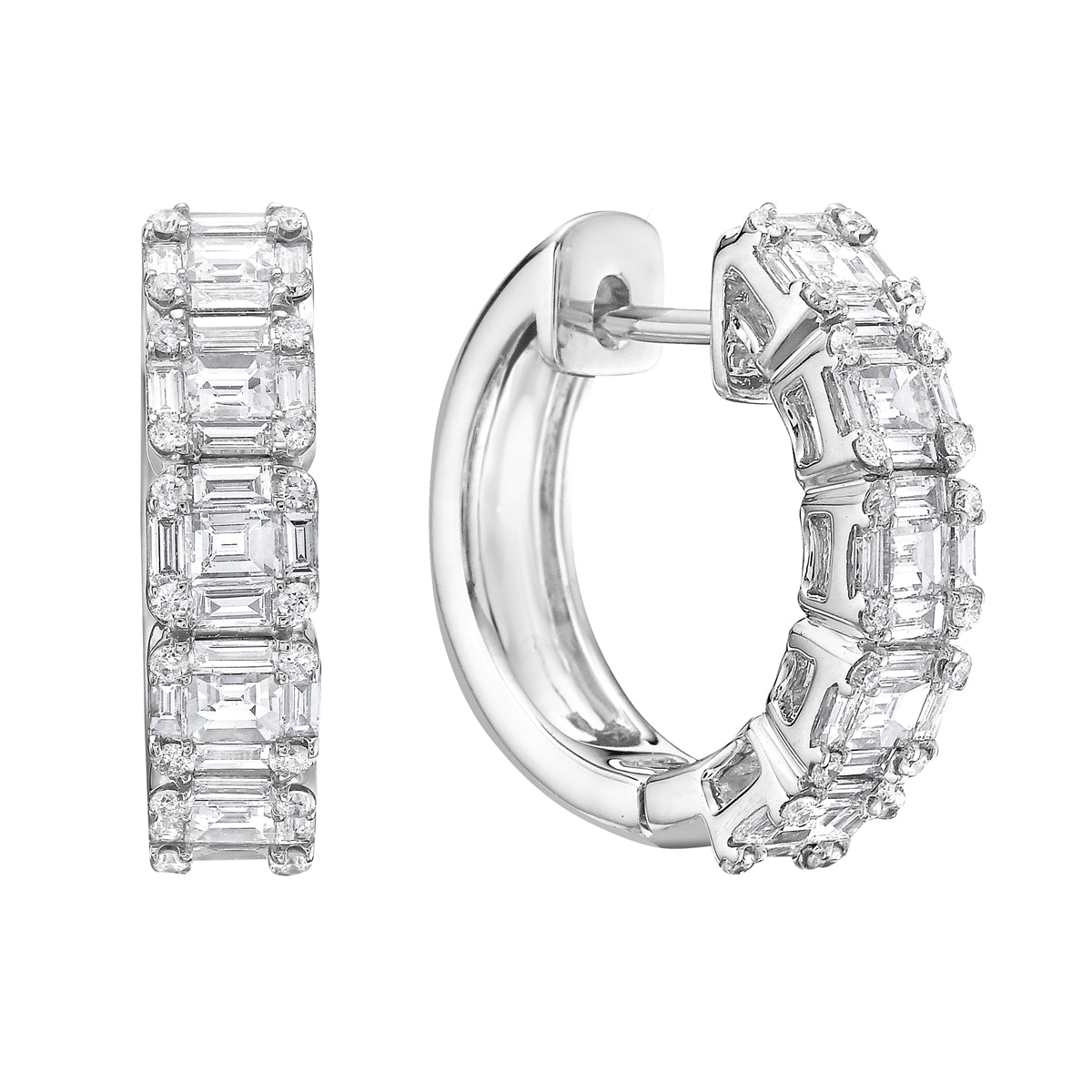 14K White Gold Blue Diamond Earrings, 1.1ct