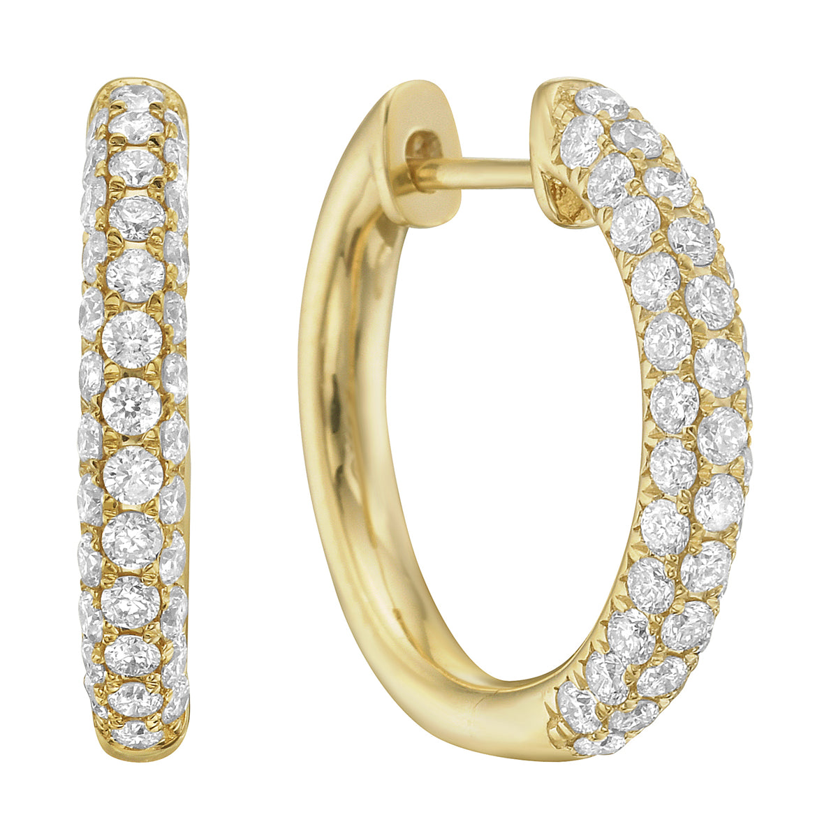 14K Yellow Gold Diamond Earrings, 0.50ct