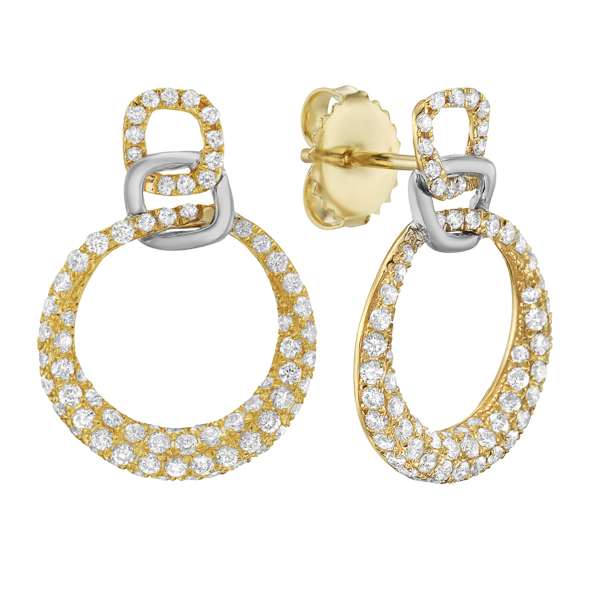 14K White Gold Diamond Earrings, 0.88ct