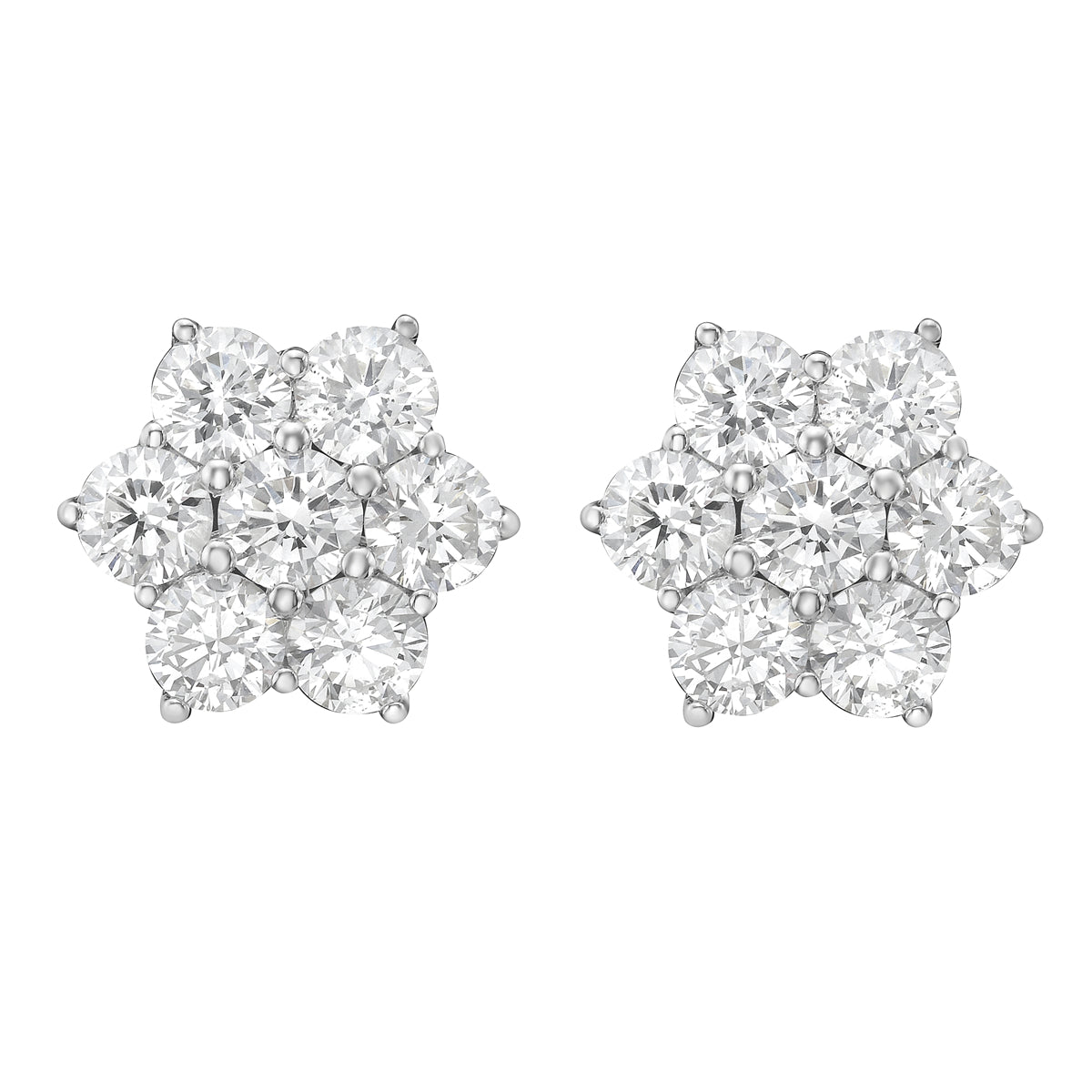14K White Gold Diamond Earrings, 2.24ct