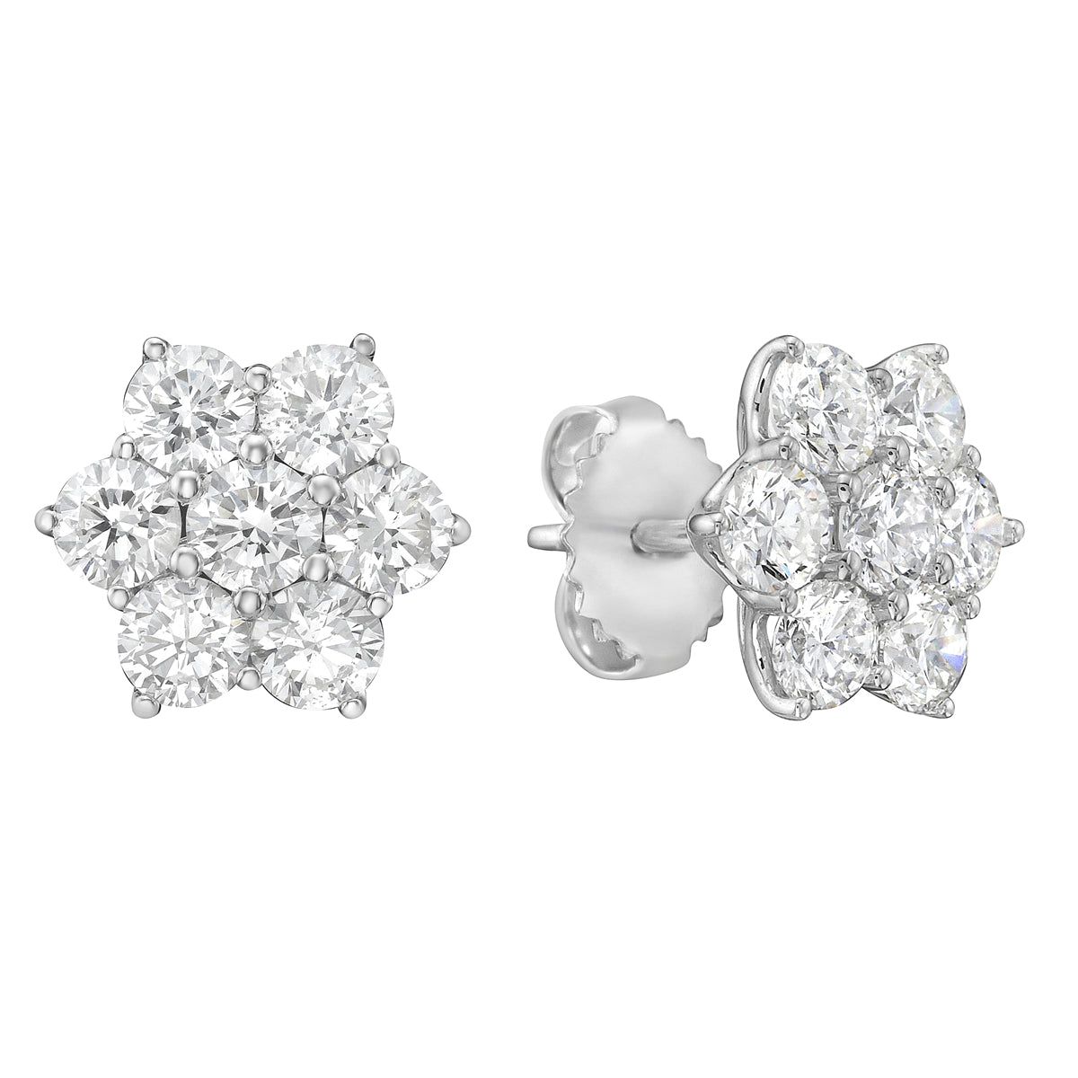 14K White Gold Diamond Earrings, 2.24ct
