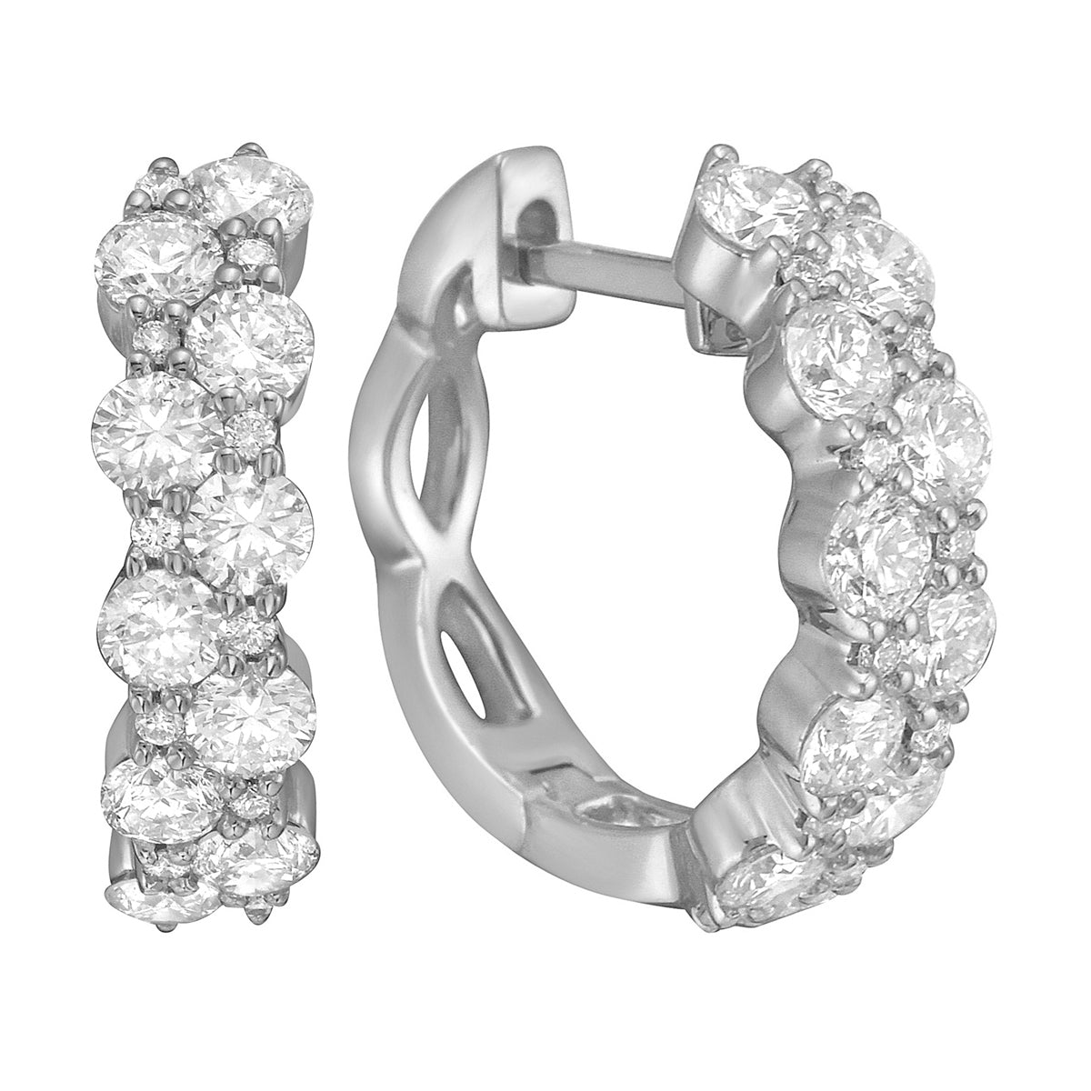 14K White Gold Diamond Earrings, 1.36ct