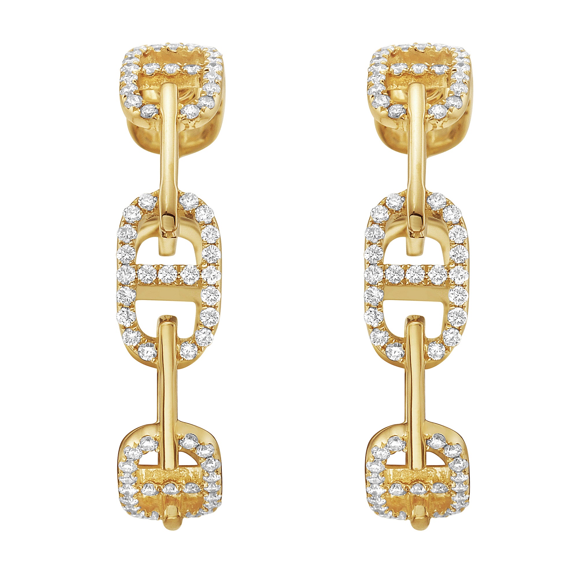 14K Yellow Gold Diamond Earrings, 0.84ct