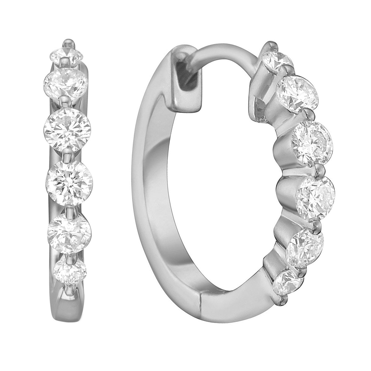 14K White Gold Diamond Earrings, 0.36ct