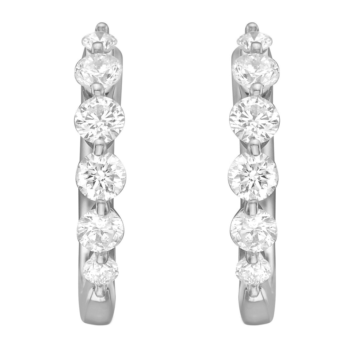 18K White Gold Diamond Earrings, 0.36ct