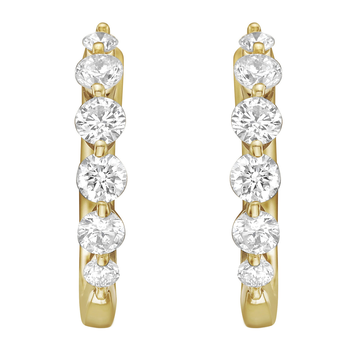 14K Yellow Gold Diamond Earrings, 0.38ct
