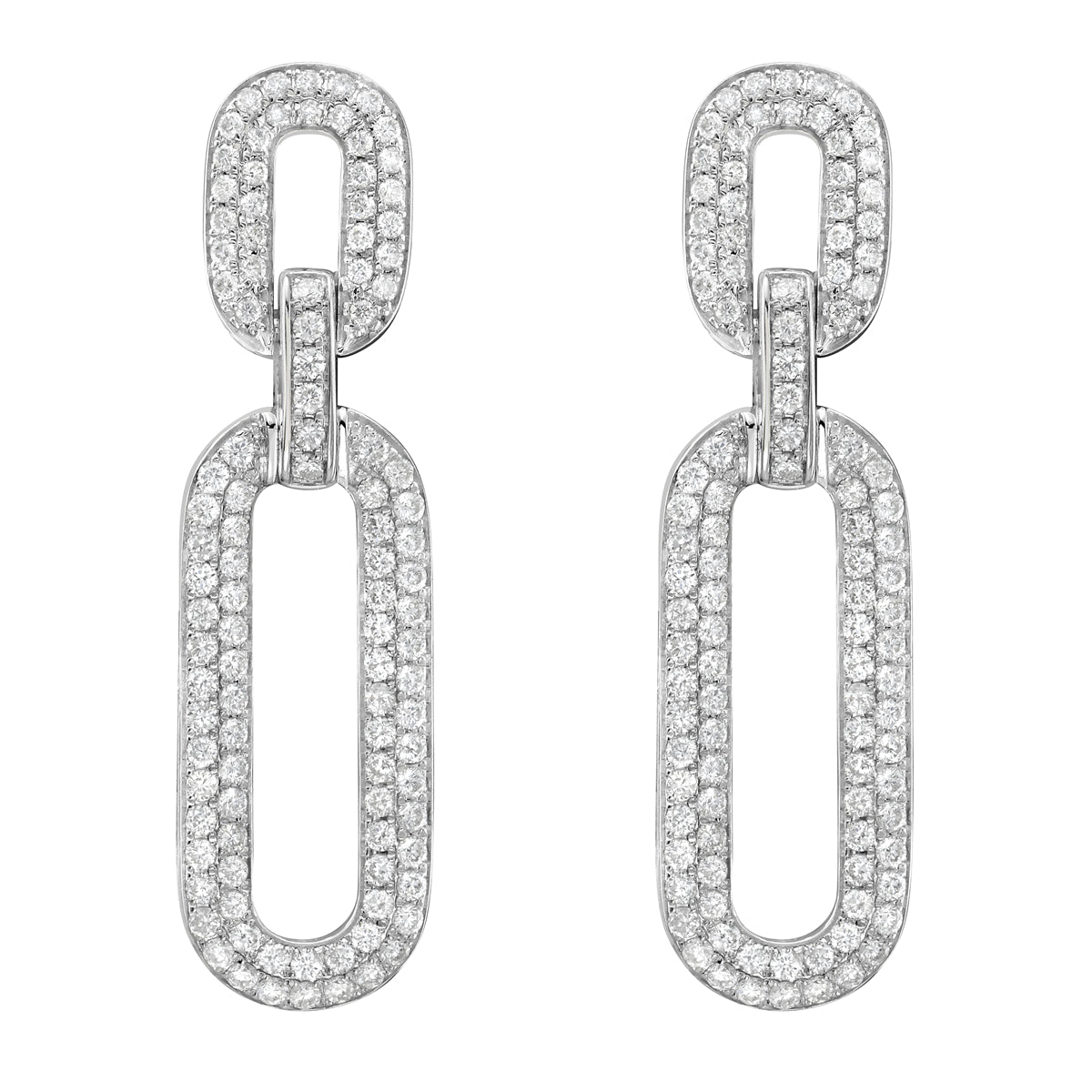 14K White Gold Diamond Earrings, 1.11ct