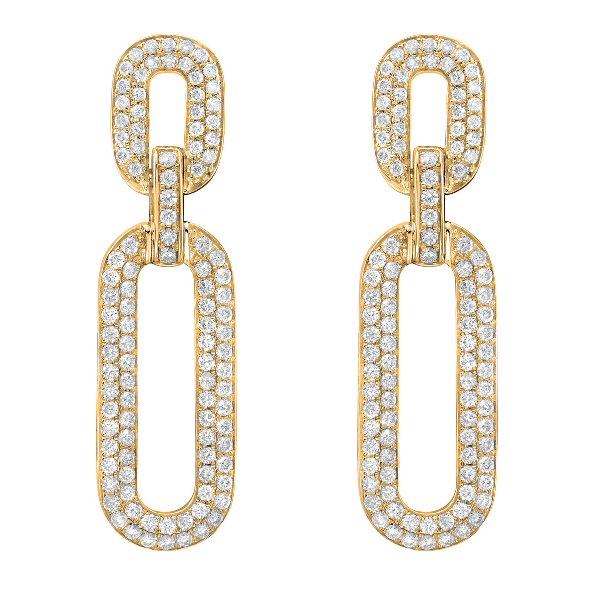 14K Yellow Gold Diamond Earrings, 1.1ct