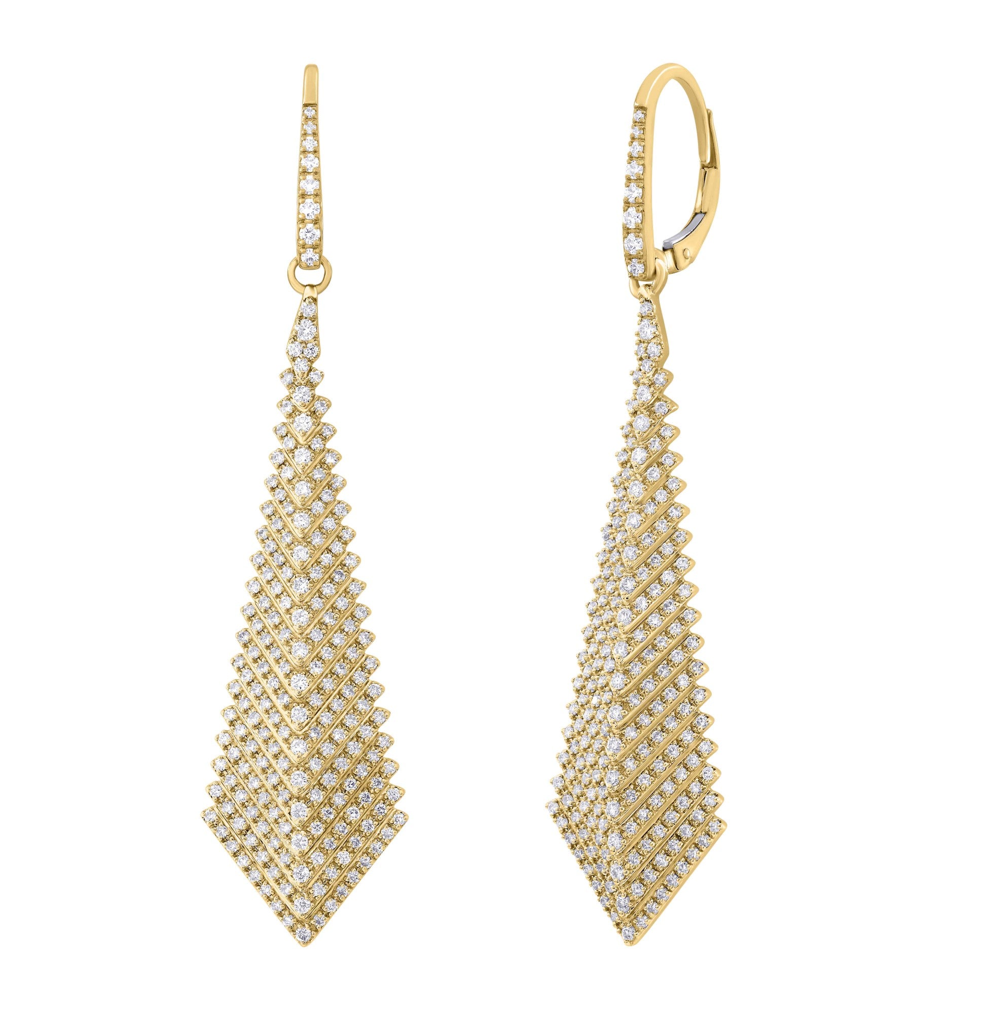 14K Yellow Gold Diamond Earrings