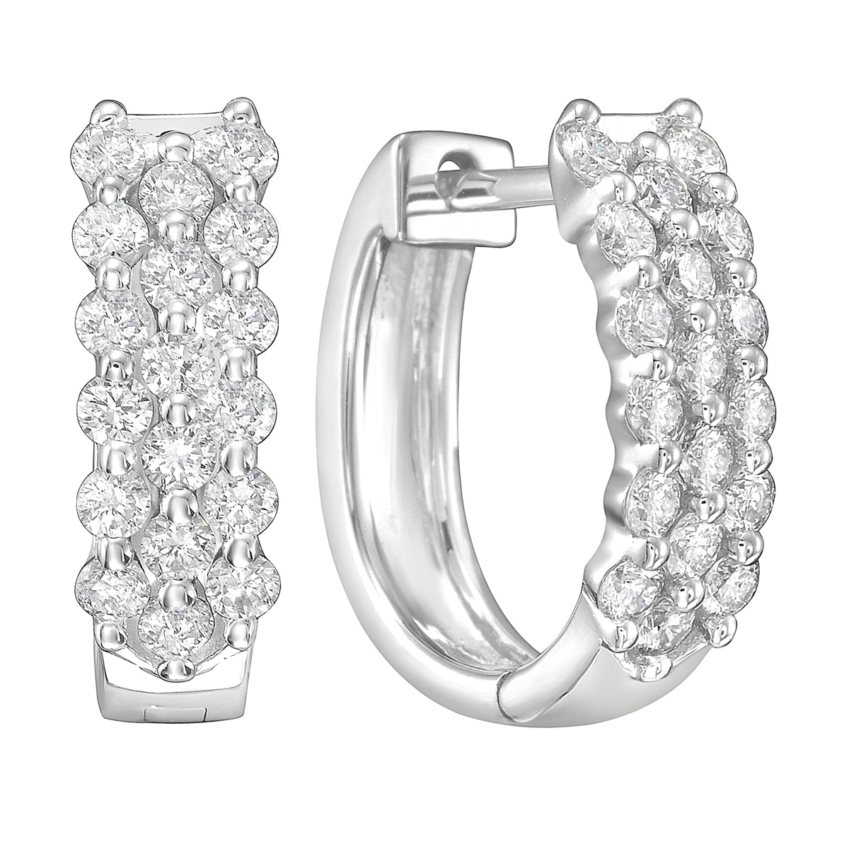 14K White Gold Diamond Earrings, 0.51ct