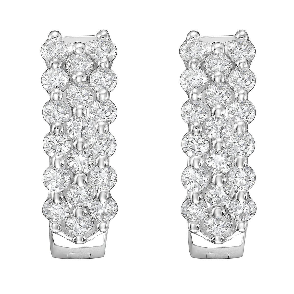 14K White Gold Diamond Earrings, 0.51ct